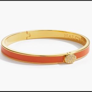Halcyon Days Skinny Enamel Pave Button Bangle